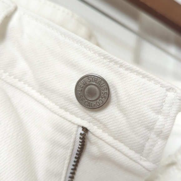 Levi's 711 Classic Low Rise Cropped Lace Up Ankle Cropped Skinny Jeans White 25 - Picture 11 of 16